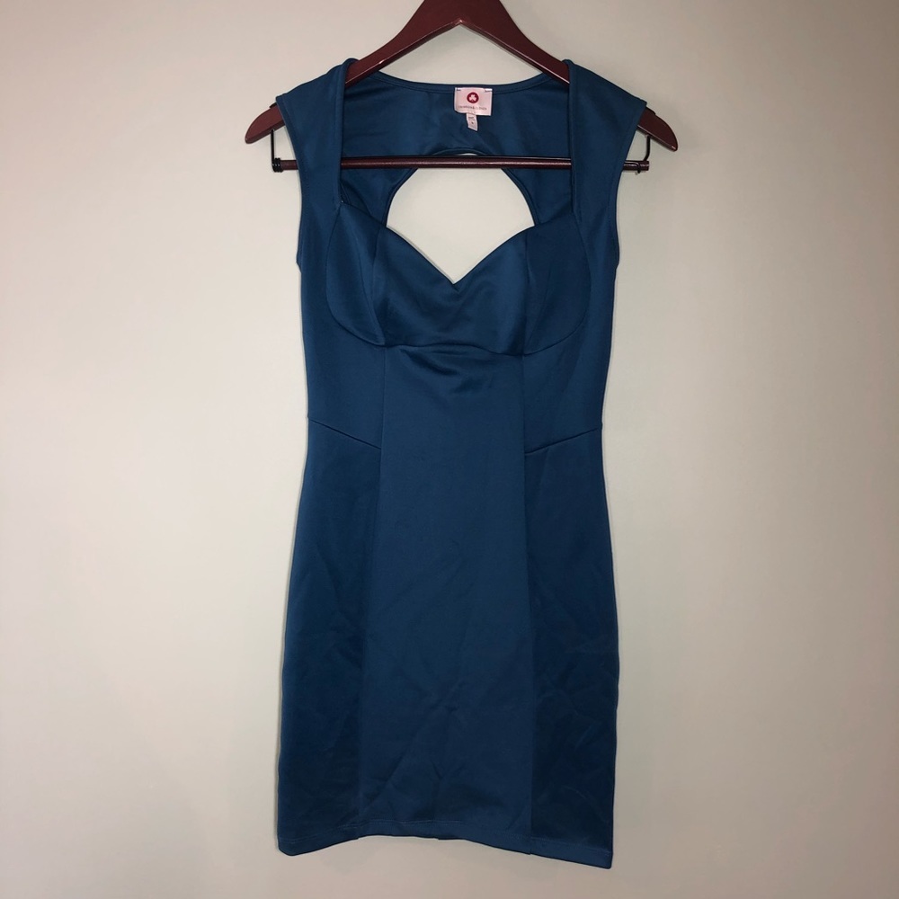 Crimson Clover small teal fitted dress